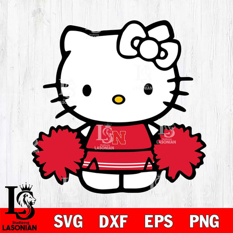 Nebraska Cornhuskers Hello Kitty sport 3 Svg Eps Dxf Png File, NCAA svg, Digital Download, Instant Download