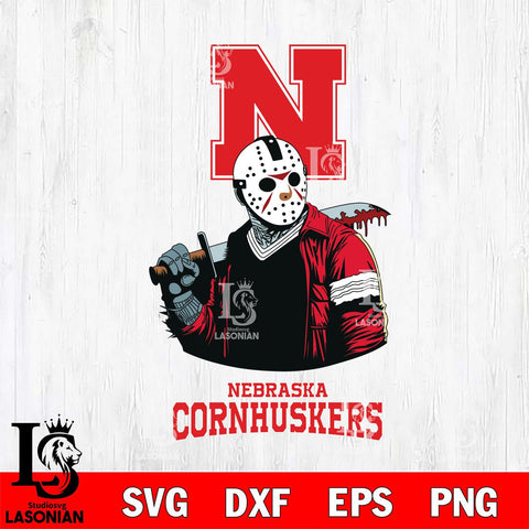 Nebraska Cornhuskers Jason Voorhees 10 Svg Eps Dxf Png File, Digital Download