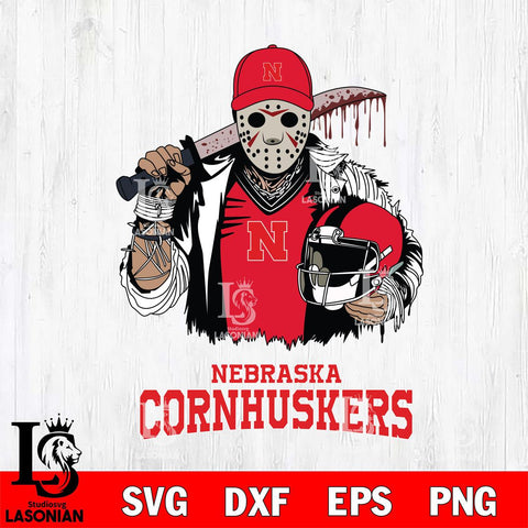 Nebraska Cornhuskers Jason Voorhees 2 Svg Eps Dxf Png File, Digital Download