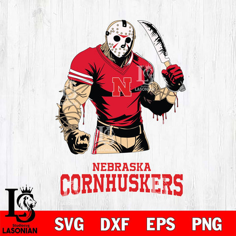 Nebraska Cornhuskers Jason Voorhees Svg Eps Dxf Png File, Digital Download