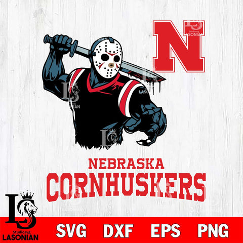 Nebraska Cornhuskers Jason Voorhees 5 Svg Eps Dxf Png File, Digital Download
