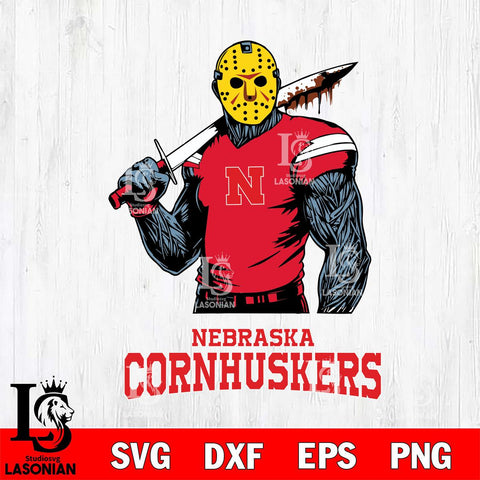 Nebraska Cornhuskers Jason Voorhees 7 Svg Eps Dxf Png File, Digital Download