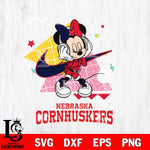 Nebraska Cornhuskers Minnie Mouse Dancing SVG DXF EPS PNG FILE, NCAA File Cut,Digital Download,Instant Download