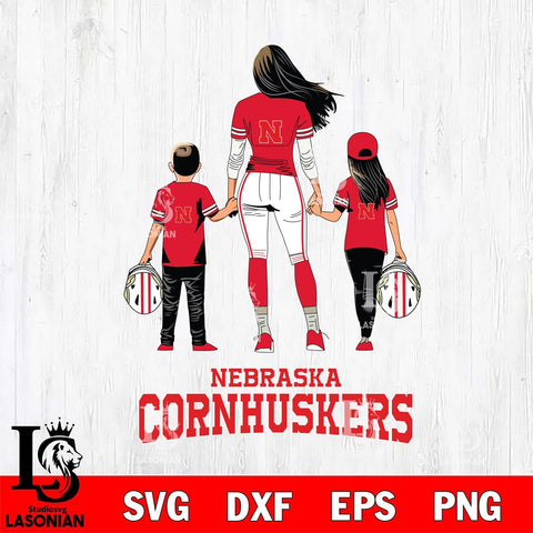 Nebraska Cornhuskers Mother and son Rugby SVG DXF EPS PNG FILE,NCAA SVG, Father day Digital Download,Instant Download, Silhouette