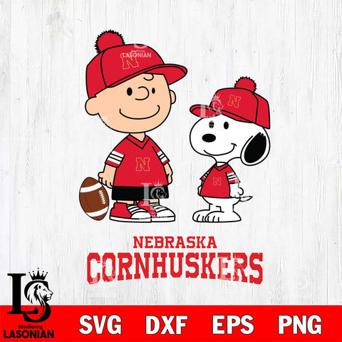 Nebraska Cornhuskers Peanuts Snoopy Friends Football SVG DXF EPS PNG FILE,Snoopy File Cut, NCAA Digital Download,Instant Download,Christmas Silhouette