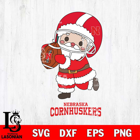 Nebraska Cornhuskers Santa Claus Cute Svg dxf eps png pdf file,NCAA svg,Digital Download,Cricut file
