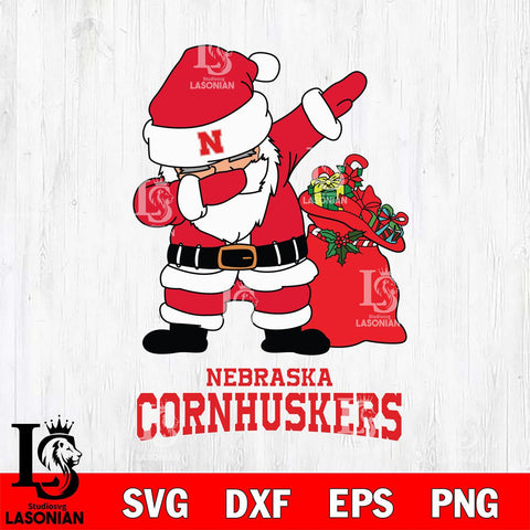Nebraska Cornhuskers Santa Dabbing Christmas Svg dxf eps png pdf file,NCAA svg,Digital Download,Cricut file