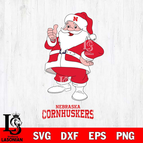 Nebraska Cornhuskers Santa claus Svg dxf eps png pdf file,NCAA svg,Digital Download,Cricut file
