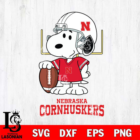 Nebraska Cornhuskers Snoopy Player Football SVG DXF EPS PNG FILE,Snoopy File Cut, NCAA Digital Download,Instant Download,Christmas Silhouette