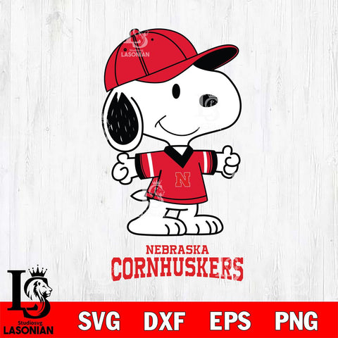 Nebraska Cornhuskers Snoopy football SVG DXF EPS PNG FILE,Snoopy File Cut, NCAA Digital Download,Instant Download,Christmas Silhouette
