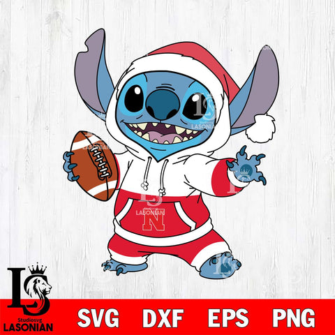 Nebraska Cornhuskers Stitch Football Christmas File Cut, NCAA SVG DXF EPS PNG FILE, Digital Download , Criucut , Silhouette