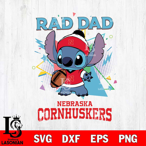 Nebraska Cornhuskers Stitch Rad Dad SVG DXF EPS PNG FILE, NCAA File Cut,Digital Download,Instant Download