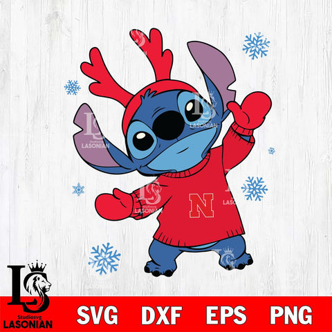 Nebraska Cornhuskers Stitch Santa Christmas Svg Eps Dxf Png File, Digital Download, Instant Download
