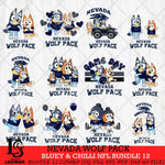 Nevada Wolf Pack Bluey & Bingo Bundle 12 SVG Svg Eps Dxf Png File, Bundle NCAA svg, Digital Download, Instant Download