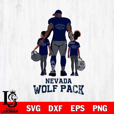 Nevada Wolf Pack 3 Father and son Rugby SVG DXF EPS PNG FILE,NCAA SVG, Father day Digital Download,Instant Download, Silhouette