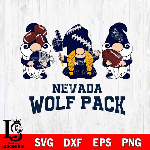 Nevada Wolf Pack 3 Gnomes Football Svg Eps Dxf Png File, Digital Download, Instant Download
