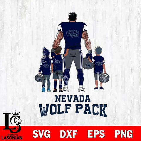 Nevada Wolf Pack 4 Father and son Rugby SVG DXF EPS PNG FILE,NCAA SVG, Father day Digital Download,Instant Download, Silhouette
