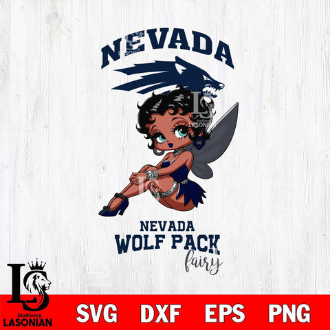 Nevada Wolf Pack Beauty Black Fairy Betty Boop, Svg Eps Dxf Png File, Digital Download