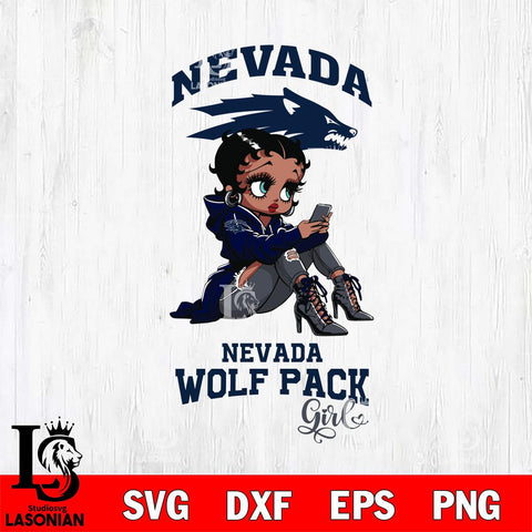 Nevada Wolf Pack Beauty Black Fan Girl Football, Svg Eps Dxf Png File, Digital Download