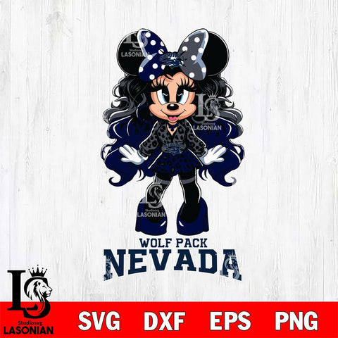 Nevada Wolf Pack Beauty Minnie Mouse Svg Eps Dxf Png File, Digital Download, Instant Download