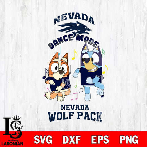 Nevada Wolf Pack Bluey Bingo Dance Mode Svg Eps Dxf Png File, NCAA svg, Digital Download, Instant Download