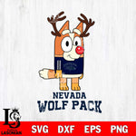 Nevada Wolf Pack Bluey Chilli Christmas Deer Svg Eps Dxf Png File, Digital Download
