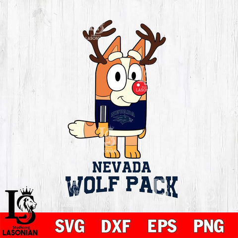 Nevada Wolf Pack Bluey Chilli Christmas Deer Svg Eps Dxf Png File, Digital Download