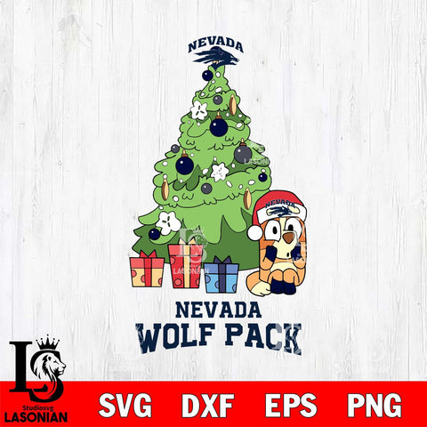 Nevada Wolf Pack Bluey Chilli Christmas Tree Svg Eps Dxf Png File, Digital Download