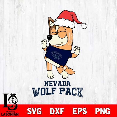 Nevada Wolf Pack Bluey Chilli Happy Christmas Svg Eps Dxf Png File, Digital Download