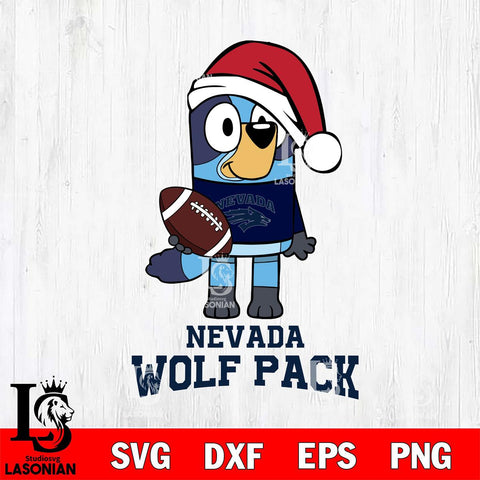 Nevada Wolf Pack Bluey Christmas Svg Eps Dxf Png File, Digital Download