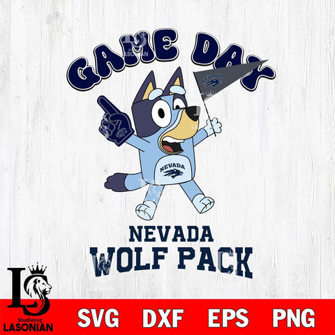 Nevada Wolf Pack Bluey Game Day Svg Eps Dxf Png File, Digital Download, Instant Download