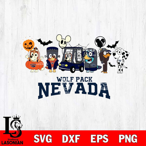 Nevada Wolf Pack Bluey Halloween Svg Eps Dxf Png File, Digital Download, Instant Download