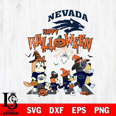Nevada Wolf Pack Bluey Halloween Family Svg Eps Dxf Png File, Digital Download, Instant Download