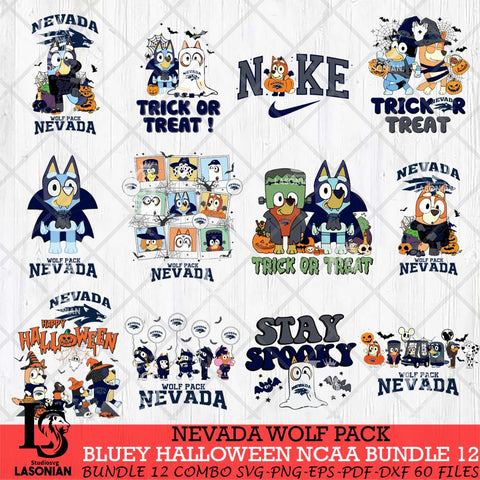 Nevada Wolf Pack Bluey Halloween NCAA 12 SVG Eps Dxf Png File, Bundle NCAA svg, Digital Download, Instant Download