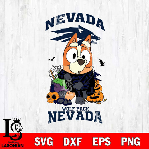 Nevada Wolf Pack Bluey Halloween NCAA Svg Eps Dxf Png File, Digital Download, Instant Download