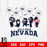 Nevada Wolf Pack Bluey Halloween Spooky Svg Eps Dxf Png File, Digital Download, Instant Download