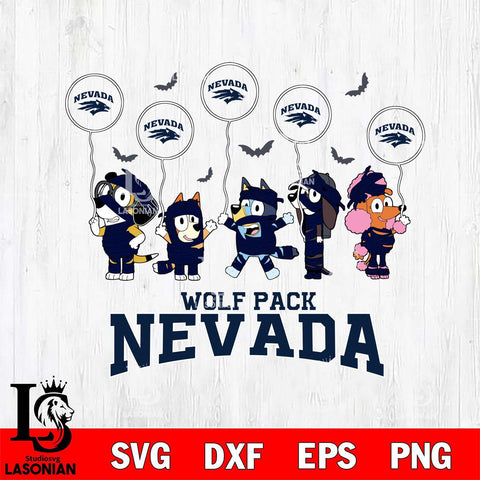 Nevada Wolf Pack Bluey Halloween Spooky Svg Eps Dxf Png File, Digital Download, Instant Download