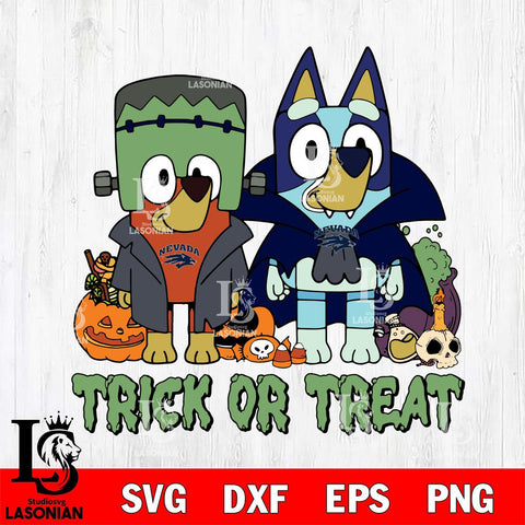Nevada Wolf Pack Bluey Halloween Trick or Treat Svg Eps Dxf Png File, Digital Download, Instant Download