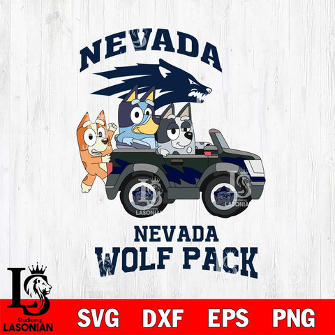 Nevada Wolf Pack Bluey friends car Svg Eps Dxf Png File, NCAA svg, Digital Download, Instant Download