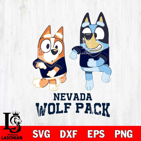 Nevada Wolf Pack Bluey with Chilli Dance Svg Eps Dxf Png File, Digital Download, Instant Download