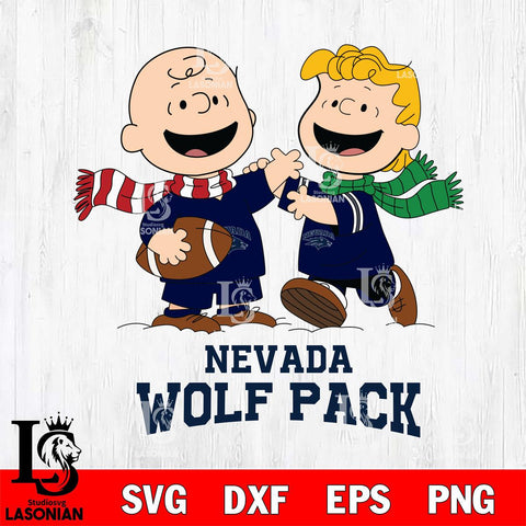 Nevada Wolf Pack Charlie Brown & Linus Football Cricut,Christmas SVG DXF EPS PNG FILE, NCAA Digital Download,Instant Download, Silhouette