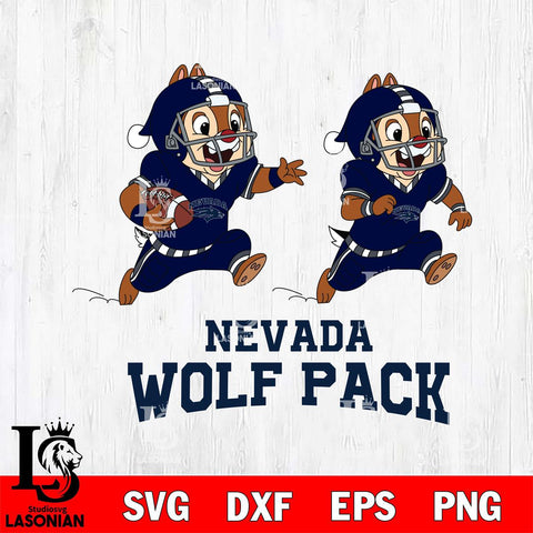 Nevada Wolf Pack Chip & Dale Football Cricut,Christmas SVG DXF EPS PNG FILE, NCAA Digital Download,Instant Download, Silhouette