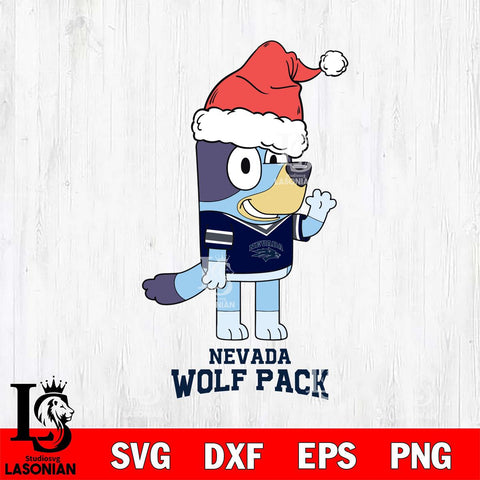 Nevada Wolf Pack Christmas Bluey Say Hi Cut Files,Bluey Cricut,Christmas Svg , Bluey svg , Digital Download, dxf eps png pdf file