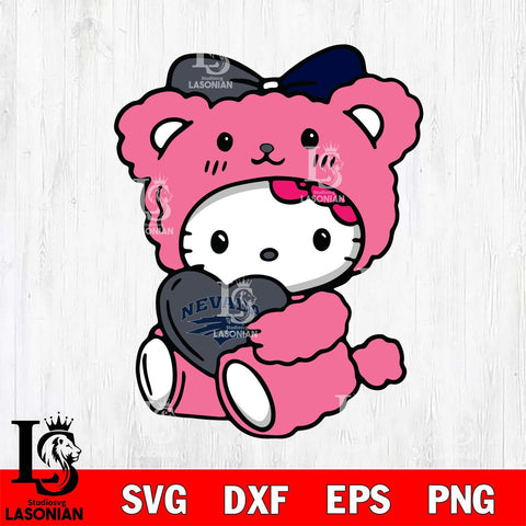 Nevada Wolf Pack Cute Hello Kitty 3 Svg Eps Dxf Png File, Digital Download, Instant Download