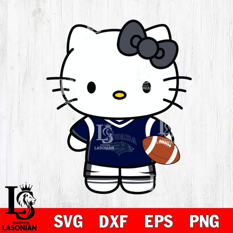Nevada Wolf Pack Cute Hello Kitty Football 8 Svg Eps Dxf Png File, NCAA svg, Digital Download, Instant Download