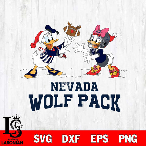 Nevada Wolf Pack Donald Duck & Daisy Duck Football Cricut,Christmas SVG DXF EPS PNG FILE, NCAA Digital Download,Instant Download, Silhouette
