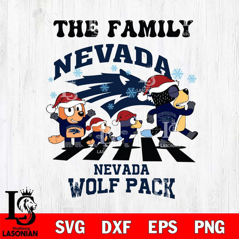 Nevada Wolf Pack Family Bluey Christmas Svg Eps Dxf Png File, Digital Download