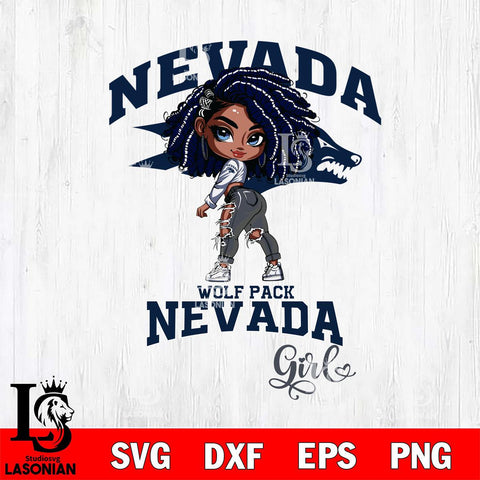 Nevada Wolf Pack Fan Girl Svg Eps Dxf Png File, Digital Download, Instant Download