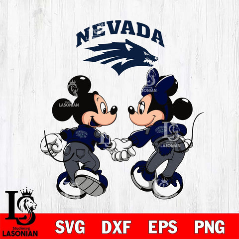 Nevada Wolf Pack Fan Minnie And Mickey Love Svg Eps Dxf Png File, Digital Download, Instant Download