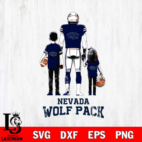 Nevada Wolf Pack Father And Child Football SVG DXF EPS PNG FILE,NCAA SVG, Father day Digital Download,Instant Download, Silhouette
